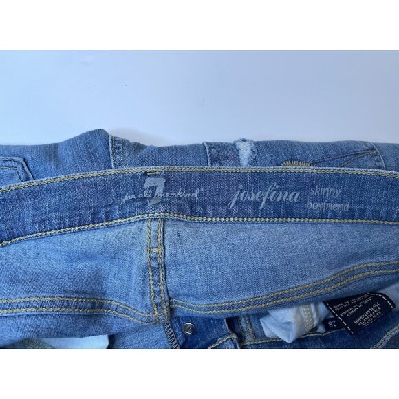 7 for all mankind josefina skinny boyfriend Jeans distressed 28x26 - Picture 8 of 8